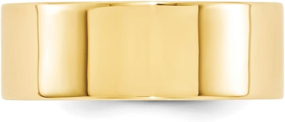 Diamond2Deal 14k Yellow Gold 8mm Standard Weight Flat Comfort Fit Wedding Band Ring Size 5.5 to 14