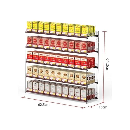 Présentoir à cigarettes transparent de supermarché avec étagères d'affichage et pousse-cigarettes - 2