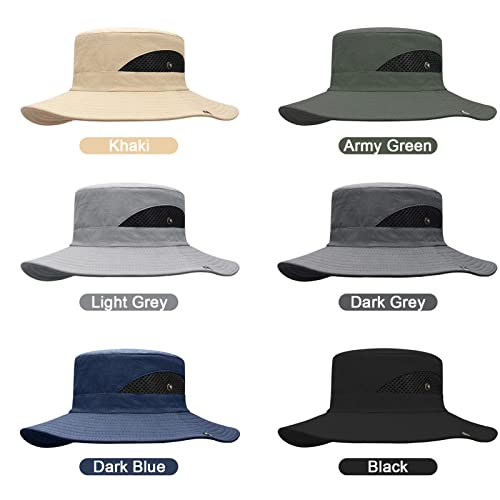 Henniu Chapéu de sol aba larga proteção UV chapéu dobrável para pesca caminhadas acampamento