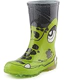  Ladeheid Kinder Mädchen Jungen PVC Gummistiefel Regenstiefel KL003BW (Grün/Krokodil, 23/24 EU)