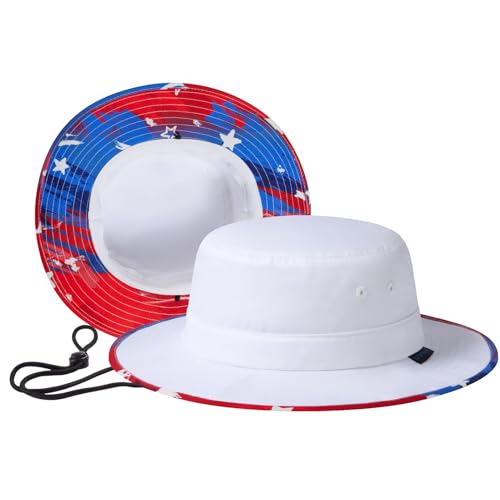 Image of UPF 50+ Foldable Sun Hat Patterned Under Brim Bucket Hats for Summer Hiking Fishing Beach Safari Men Women