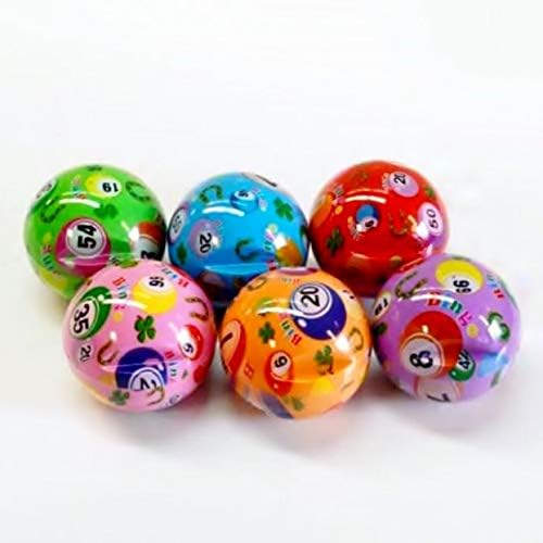Designer Bingo Ball Magnet with 100 Magnetic Chips- Set of 6- Red, Blue, Green, Pink, Purple, Orange