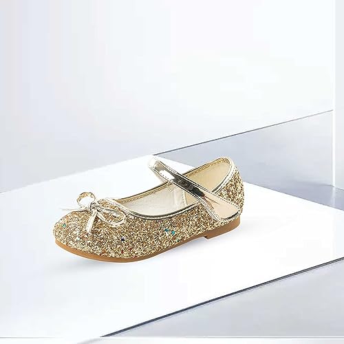 Girls Wedding Party Low Heel Flats Rhinestones Bow Ballet Glitter Mary Jane Shoes Shining Ankle Strap Flower Shoes2