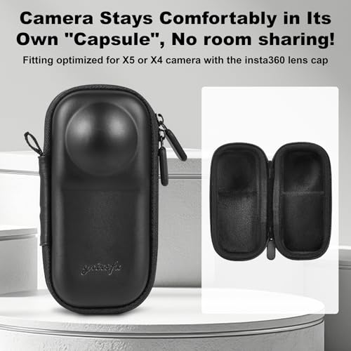 Ymirsfx Carrying Case for Insta360 X5/X4 | Compatible with Original Lens Cap | Protective Hard Shell Travel Bag with Wrist Strap & Secure Carabiner - image 3
