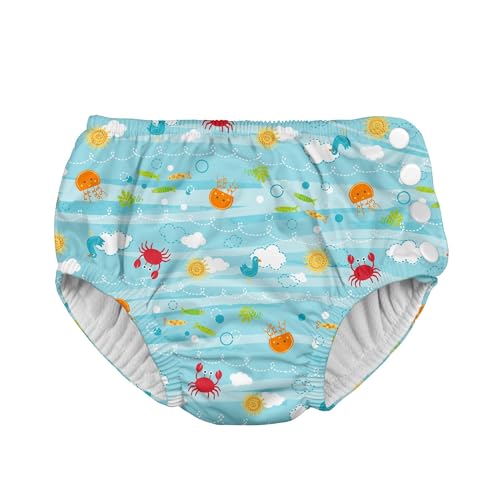 Image of Green Sprouts Snap Reusable Absorbent Baby Swimsuit Diaper