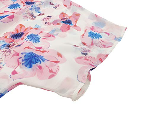 Image of FINOCEANS Womens Floral Chiffon Kimono Cardigans Loose Beach Cover Up Half Sleeve Tops