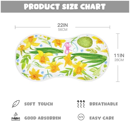 xigua Yellow Daffodils Baby Burp Cloths for Newborn Boys and Girls 4 Pack, Soft & Absorbent Cotton Baby Burp Cloth, Baby Washcloths, Newborn Towel, Burp Rags4