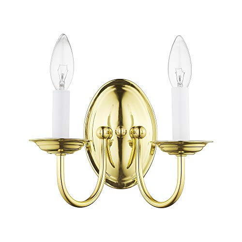 Image of Livex Lighting 4152-02 2-Light Wall Sconce, Polished Brass