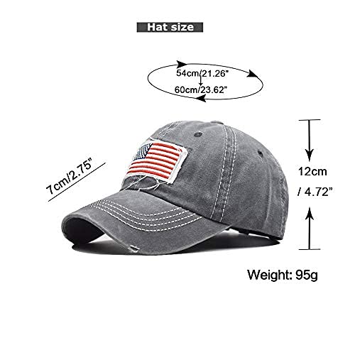 Distressed Ponytail Hat For Women American-Flag Pony Tail Caps High Bun Grey #TOP2