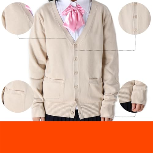 Women's JK Cardigan Sweater Kawaii Japanese V Nech Open Front Cardigan Fall Knitted Sweater for Party4