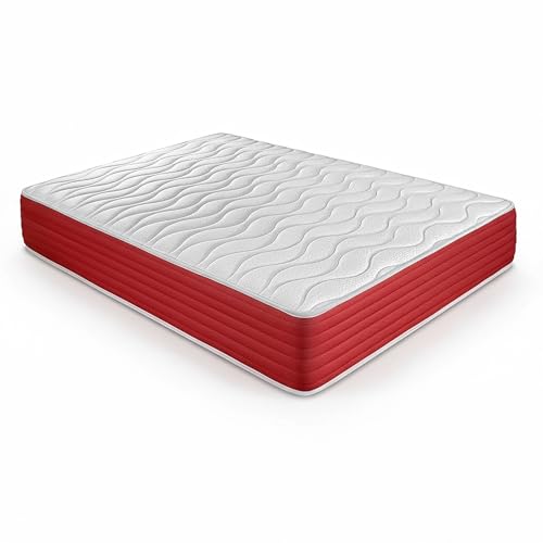 DUÉRMETE Online - Colchón Viscoelástico Lite Reversible, Firme y Confortable, Cara Invierno/Verano, Blanco, Altura 25 cm, 90 x 190 cm