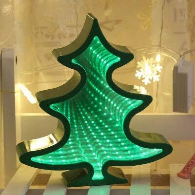 Central lighting 3D Star Could Novelty Night Light Heart Light Infinity Mirror Tunnel Lamp Mirror Tunnel Light Home Decor For Kids Baby Toy Gift qbz (Emitting Color : Tree)