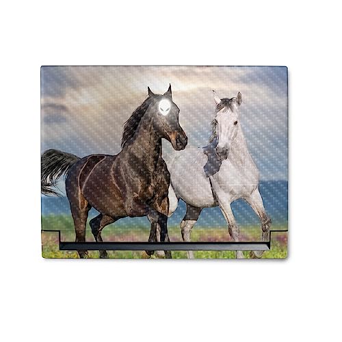 MightySkins Carbon Fiber Skin Compatible With Alienware M18 R1 (2023) Full Wrap Kit - Horse Contrast | Protective Durable Textured Carbon Fiber Finish | Easy To Apply & Change Styles | Made in the USA