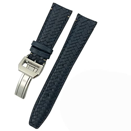Bracelet de montre cuir bleu 20mm compatible avec montre IWC Portugieser
