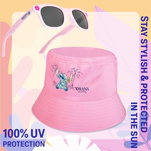 Disney Stitch Sunglasses and Bucket Hat Summer Sun Hat 100% UV Protection Kids Sunglasses Gifts for Girls4