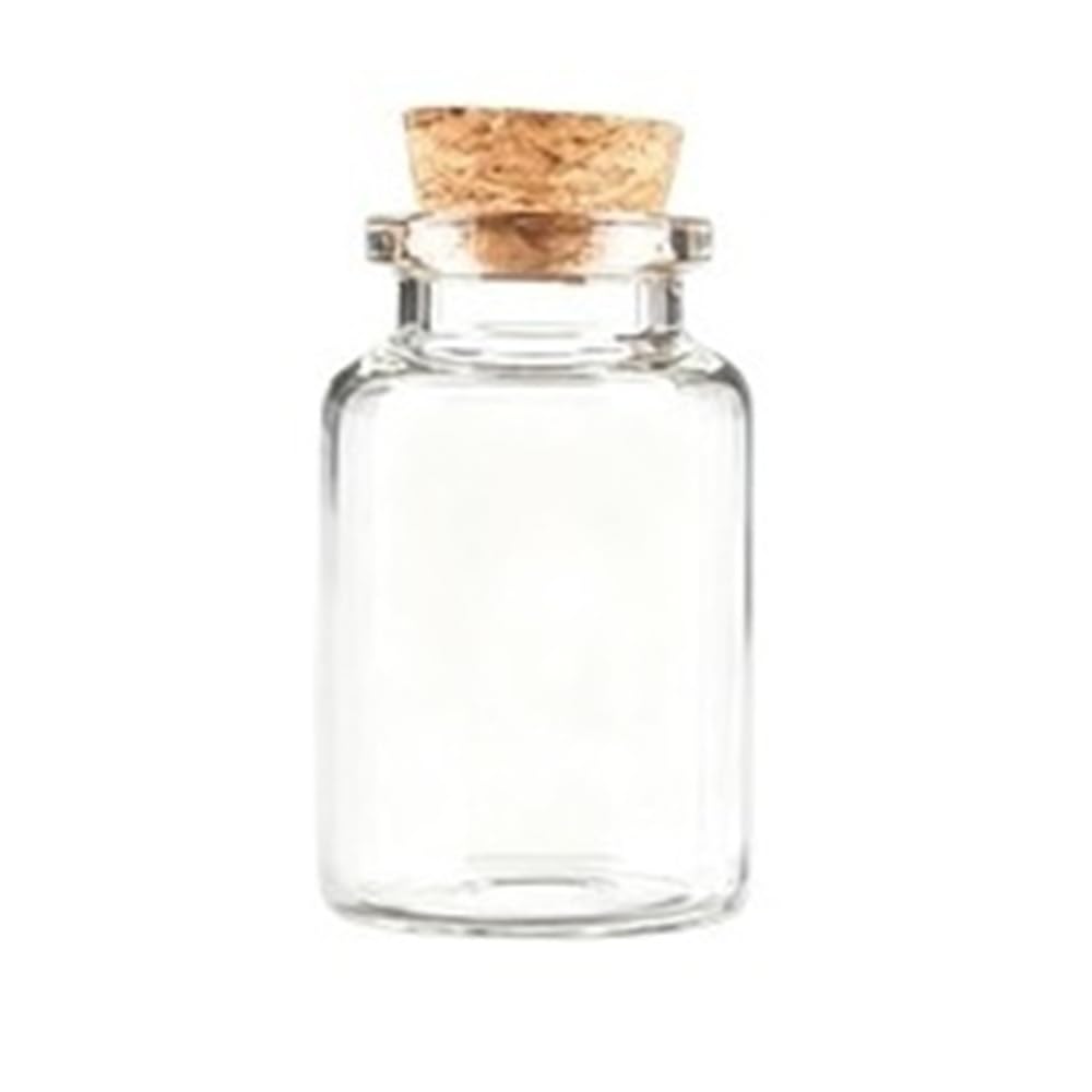 GOCENJIU Small Storage Vial 5pcs Small Vials Mini Glass Bottles for Home Decorations, Transparent Jars Containers with Cork Stopper