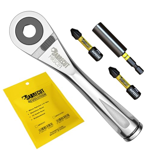 4 pièces SabreCut MRSC01K1 Mini clé à cliquet hexagonale 1/4