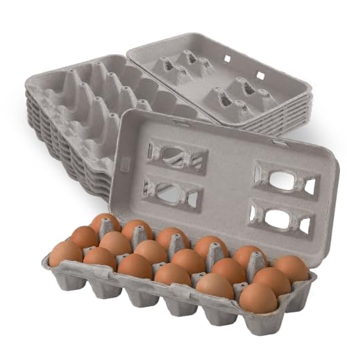 MT Products Blank Natural Pulp Egg Cartons 18 Count Egg Holders 5 Pack