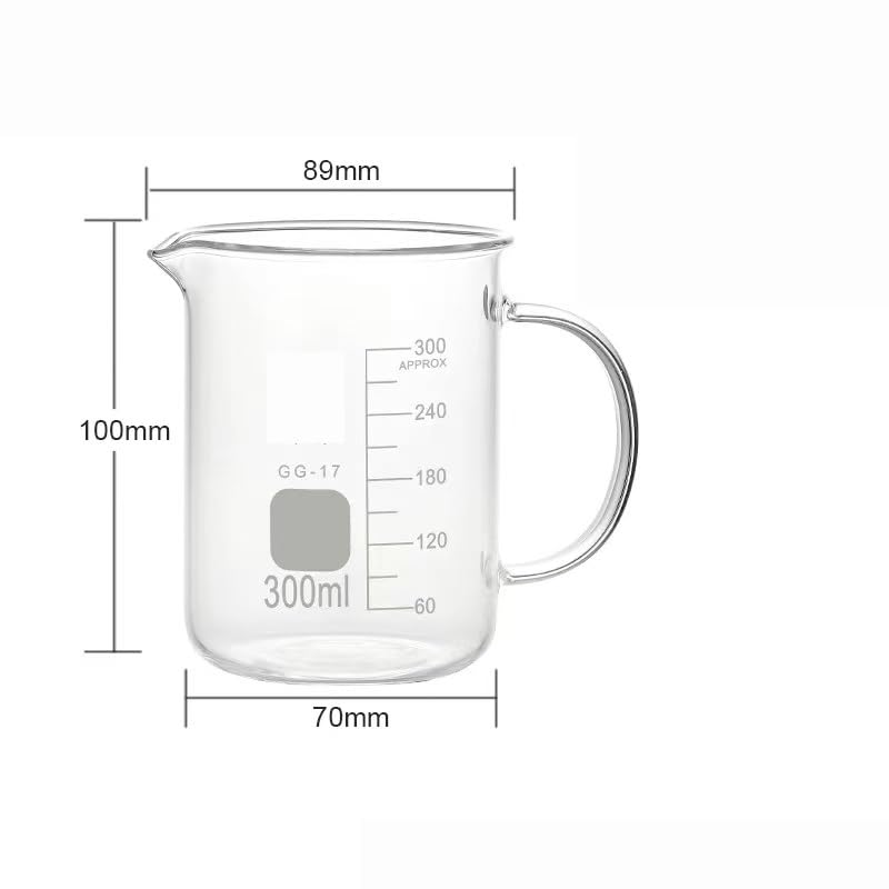 Cylinder stopniowany, wysoka miarka ze szkła borokrzemowego z uchwytem, pojemność 50-2000 ml