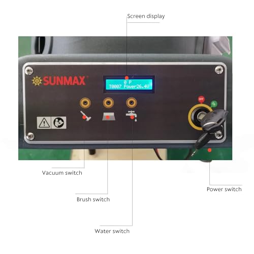 SUNMAX 22" Walk-Behind Commercial Floor Scrubber Machine, Cordless Battery Powered, 13.2/14.5-Gal Dual Tanks, Up to 5 Hours Runtime, 31" Squeegee, Hard Floor Cleaner for Tile, Concrete, Epoxy & VCT - Thumbnail 7
