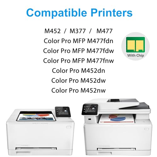 Image of 410A Toner Cartridges 4 Pack M477 M452 Compatible for HP 410A 410X