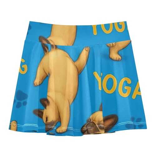 Girls Skorts Athletic Shorts Tennis Skirts Kids Pleated Butterfly Cute Funny French Bulldogs Blue 3t