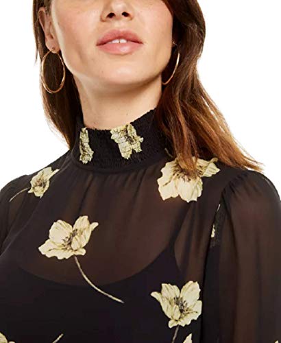 Bar Iii Smocked Chiffon Blouse Floating Flower Xxl #TOP2