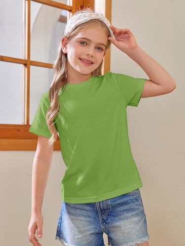 Image of Girls Short Sleeve T Shirts Kids Summer Tops Crewneck Tees 5-14 Years