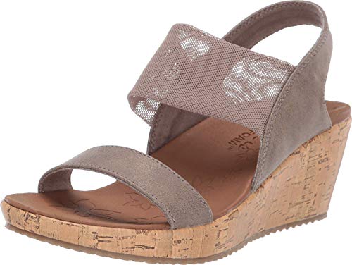 Skechers Beverlee-Moon Glider, Sandalias de Plataforma para Mujer, Beige (Dark Taupe Dktp),...