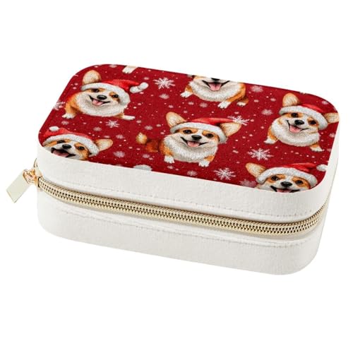 Boîte à bijoux de Noël corgi portable pour rangement de colliers - 2