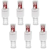 6 Stück Netzwerkstecker werkzeuglos RJ45 CAT6 LAN UTP Kabel Stecker ohne Werkzeug werkzeugfrei CAT5 CAT7 Verlegekabel Patchkabel Netzwerkkabel Toolless Modular Plug Connector Crimpstecker