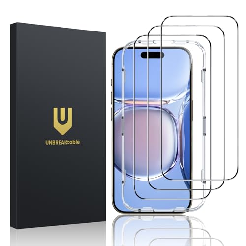 UNBREAKcable Screen Protector for iPhone Xs/iPhone X 5.8 Inch [3-Pack], [Free Installation Frame] 9H Premium Tempered Glass Screen Protector for iPhone Xs/iPhone X, Face ID Protective, Case Friendly