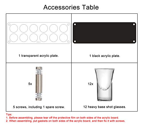 D&Z TB-2X6 1 Ounce Shot Glass Set With Tray, 12 Shot Glasses For Tequila/Vodka/Whiskey/Cocktail thumb #5