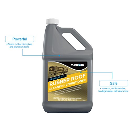 Thetford Premium Rv Rubber Roof Cleaner & Conditioner - Non-Toxic - Non-Abrasive - Biodegardable - 1 Gallon 32513 #TOP1
