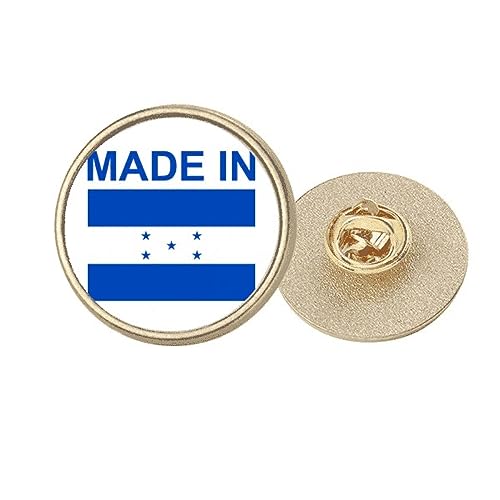 Broche Honduras ronde métal doré accessoire vêtement Country Love M