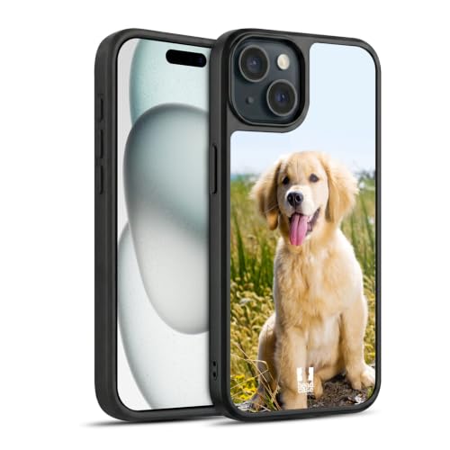 Coque iPhone 15 Golden Retriever au Bureau et en Balade