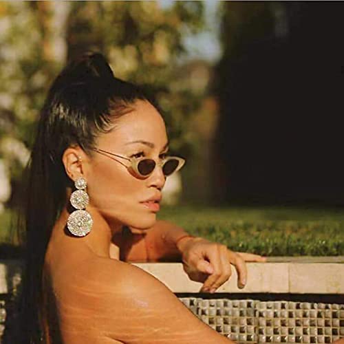 GRTD Brincos pendentes elegantes Rhioestone prata brilhante cristal declaração joias modernas para m