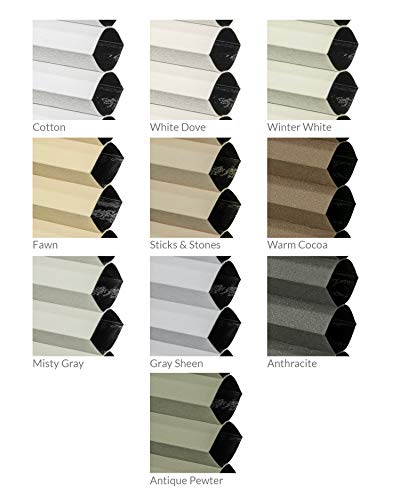 Chicology Custom Cordless Cellular Shades, Premium & Blackout Window Treatments For All Rooms/Bedroom/Nursery/Office & More:72W X 72H, Cotton #TOP6