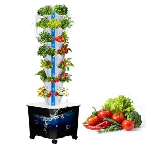Vertical Hydroponic Tower,7Layer 35 Pods Tower Garden Growing System with