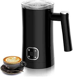 Milk Frother Electric, 4 in 1 Milk Heater & Warmer, 350ml Hot & Cold Milk Foamer, Automatic Coffee Frother with 2 Whisks, Easy Cleaning, 400W