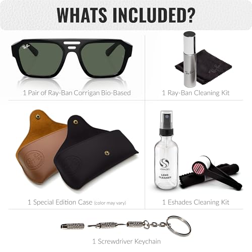 Image of Ray-Ban RB4397 CORRIGAN BIO-BASED Square-Round Shaped Sunglasses for Men & Women with Official RAYBAN Eyewear Kit