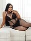 comeondear Catsuit Ouvert Sexy für Frauen Mollige Große Größen Erotische Bodystockings Fishnet Stockings Netzbody Dessous Reizwäsche für sex Outfits Damen Bodysuit Women Nachtwäsche(Schwarz,3XL-5XL)