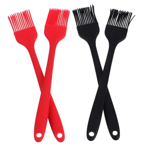 Toddmomy 4pcs Silicone Basting Brush Heat Resistant Bbq Cooking Tool with Flexible Heads for Even Sauce Application Easy Clean Kitchen Essential for Grilling Baking
