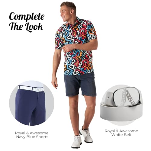 Image of Royal & Awesome Funny Golf Shirts for Men, Mens Golf Shirt, Crazy Golf Shirts for Men, Fun Golf Polos for Men, Mens Polo Golf