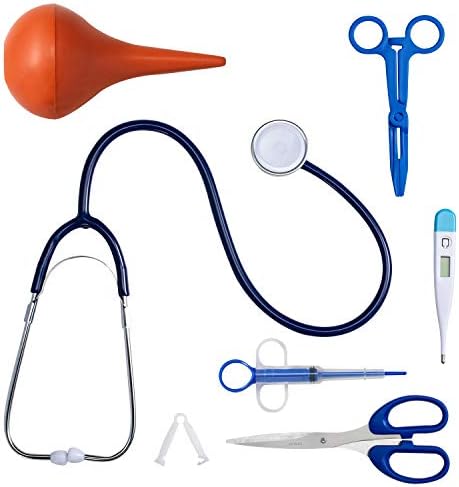 GSSFASHION Puppy Kitten Whelping Kit, Whelping Kit with Feeding Nipple Bottle Stethoscope Scissors Cord Clamps Aspirator etc Full kit
