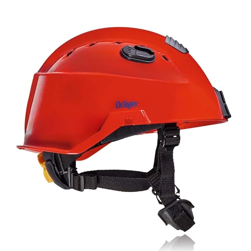 Casco de Seguridad Ajustable Dräger HPS 3500 Premium Rojo para Obras, minería, Bomberos y Operaciones de Emergencia. ⭐