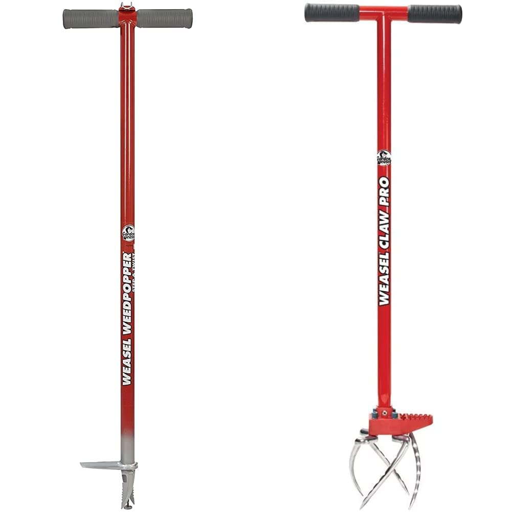 Garden Weasel 95204 WeedPopper Step & Twist & 91334 Claw Pro - Cultivate, Loosen, Aerate, Weed, No Bending - Great for Heavy Soil, Weather and Rust Resistant