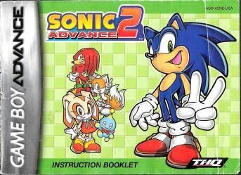 Sonic Advance 2 Nintendo Game Boy Advance Instruction Booklet (GBA Manual ONLY - NO GAME) Pamphlet - NO GAME INCLUDED