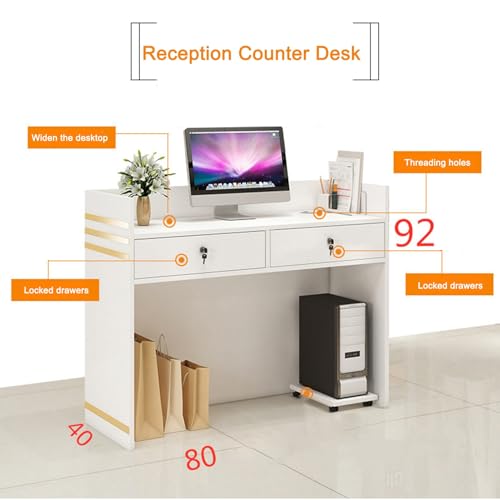 Bureau d'accueil pour petits espaces avec rangements intégrés - 2