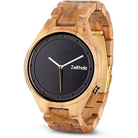 Zeitholz Wooden Watches for Women, Wooden Watch, Gifts, Analog Watch, Artistic, New Stolpen Collection 36mm, 100% Natural Wood with Japanese Quartz Movement (Olive) Cover